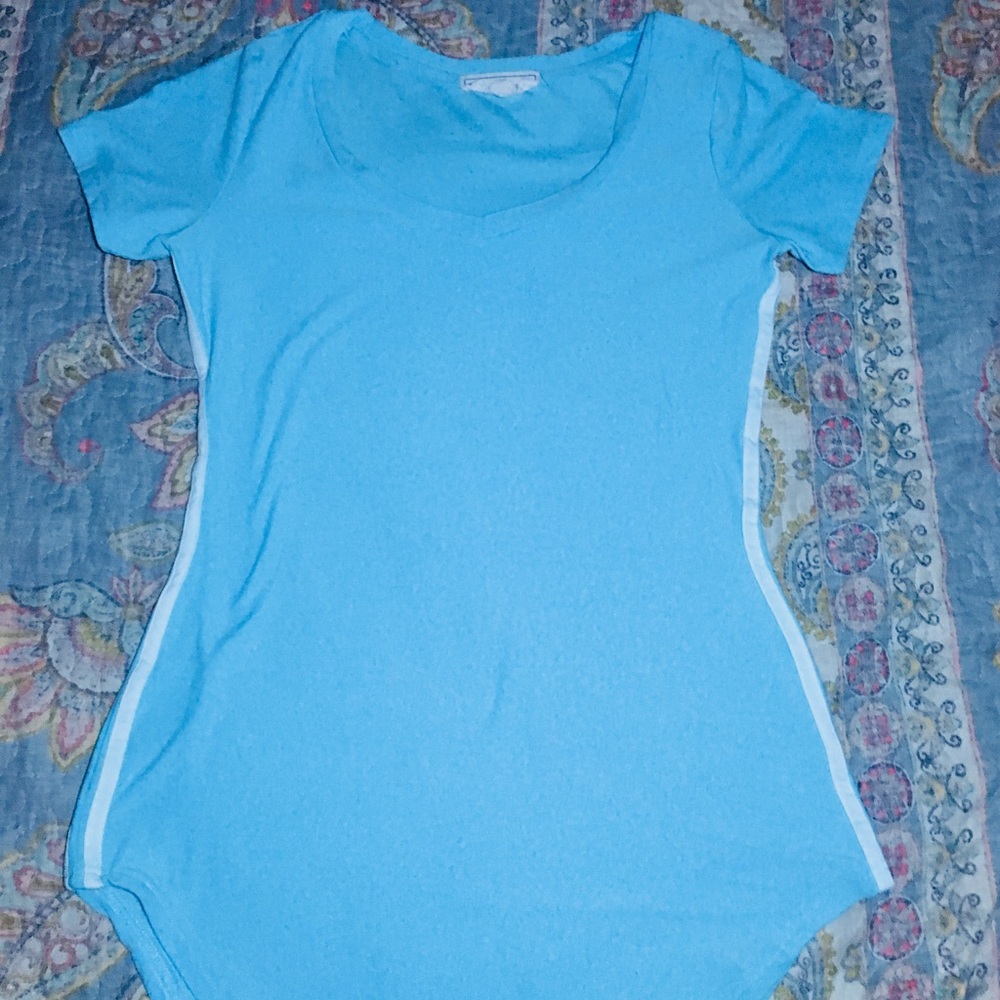 T-Shirt Dress Ice Blue White Stripe